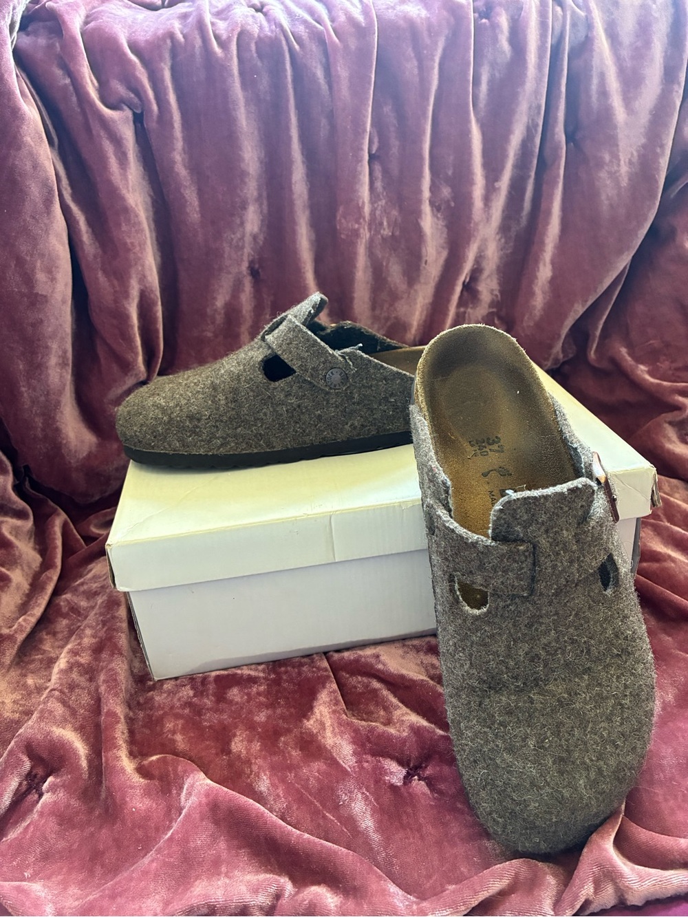 Birkenstock Boston Felt Cacao Slip-On Clog